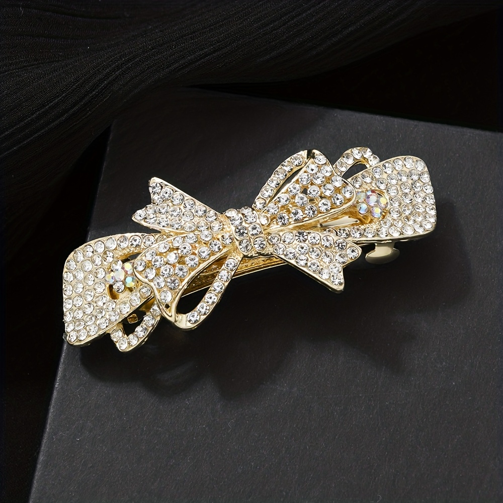 TEMU 1 pieza de pinza de con , totalmente de strass con degradado, pinza de pelo enérgica, accesorio de pelo simple para mujer, de cabeza versátil