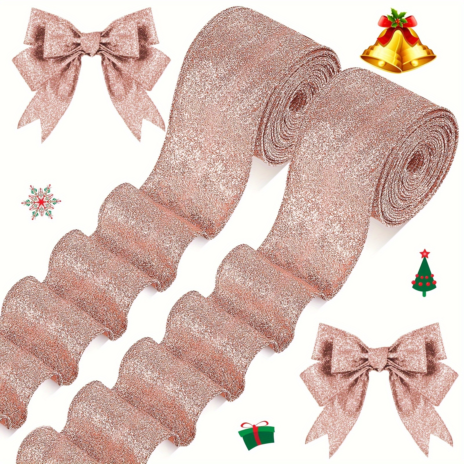 

2 Rolls Of Ribbons, Christmas Ribbons, 2.5 's Day Ribbons, Halloween Ribbons, And Christmas Ribbons, For Decorations, Christmas Tree Ribbons, Christmas Wrapping, Arrangements, Bowknots, , Ribbons