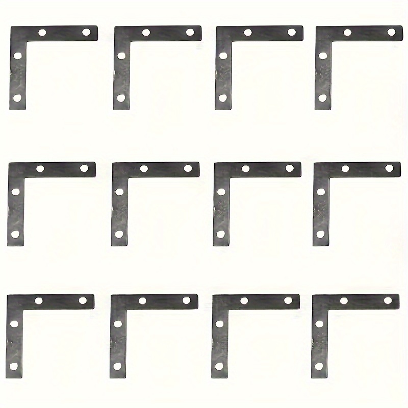 

12pcs L-shaped Metal , 2- 90- Joint , Reinforced Brackets For Wooden , & Cabinets, Metal Fixing Mounts