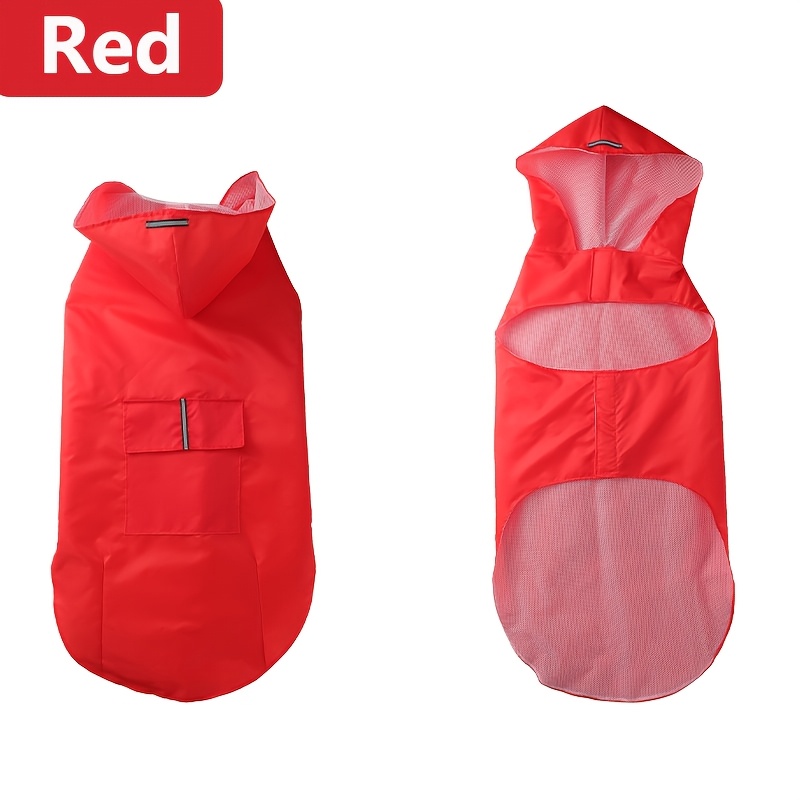 TEMU 1pc - Colorful New Style Large And Medium-sized Pet Dog Warm Raincoat, Pet Night Light Reflective Strip Outdoor Dog Raincoat