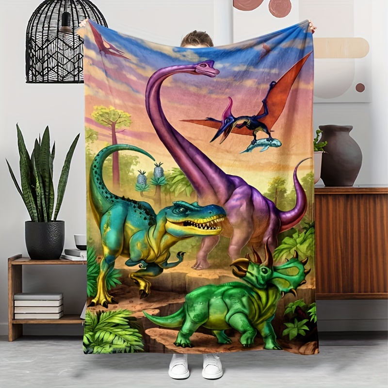 

Dinosaur Print Fleece Blanket: All , , And Anti-tear