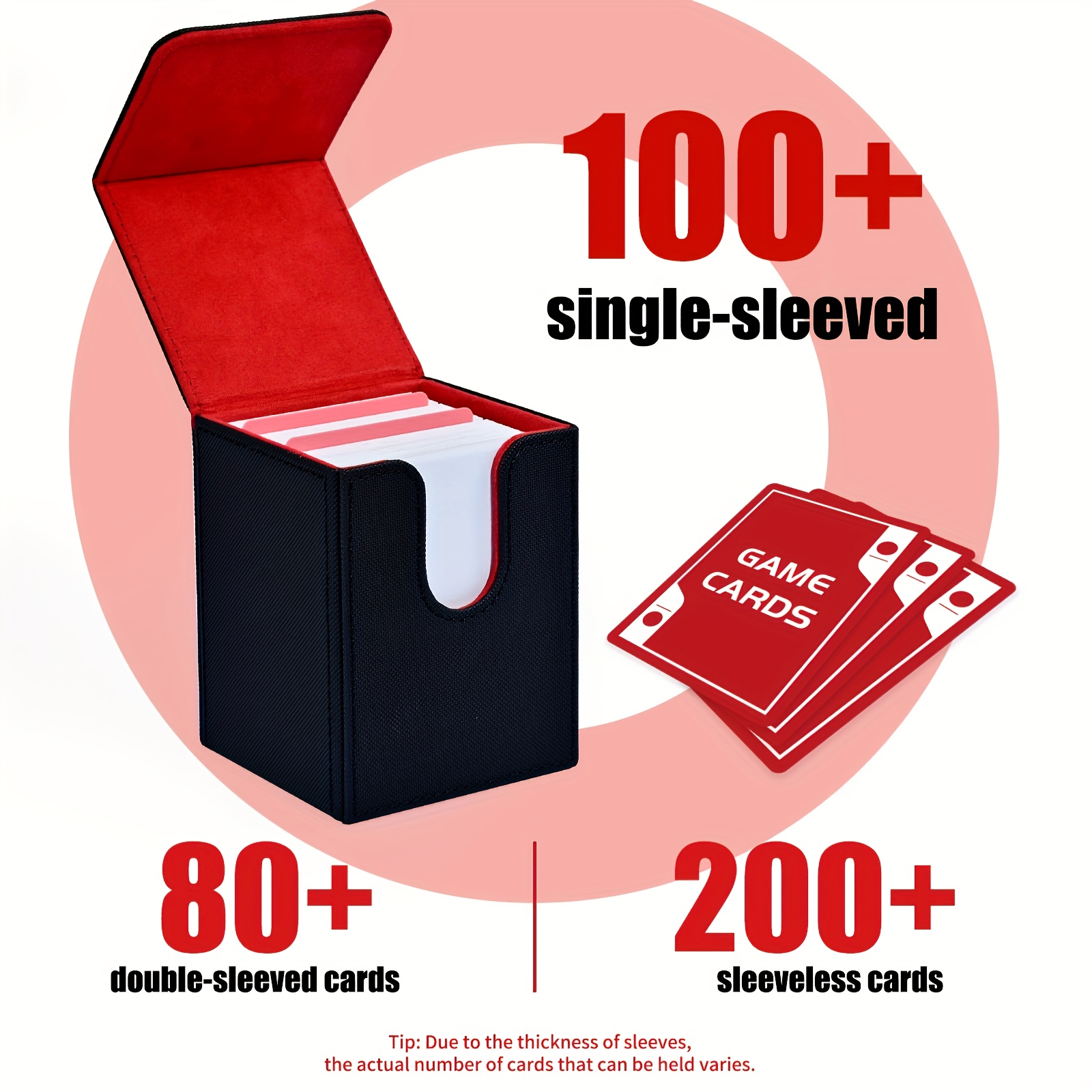 4 Pack Card Deck Box, PU Leather Magnetic Closure