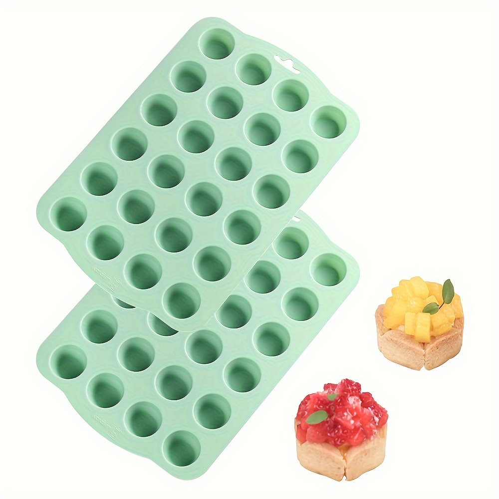 TEMU 2pcs 24cups Mini Muffin Mold Cupcake Pan For Cake Baking Tool Bakeware Tray