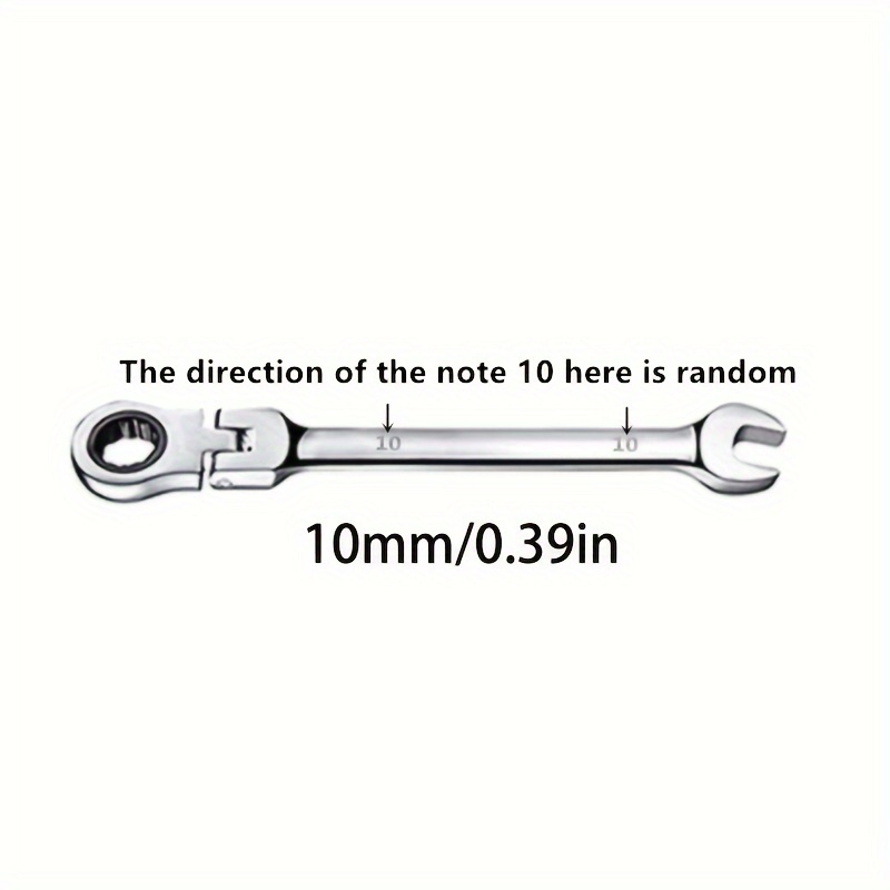 TEMU 1pc 10mm Dual-use Ratchet Wrench Tool - Flexible & Precise Head Combination With Ratchet And Open Spanner Functions - Ideal For Home And Professional Use