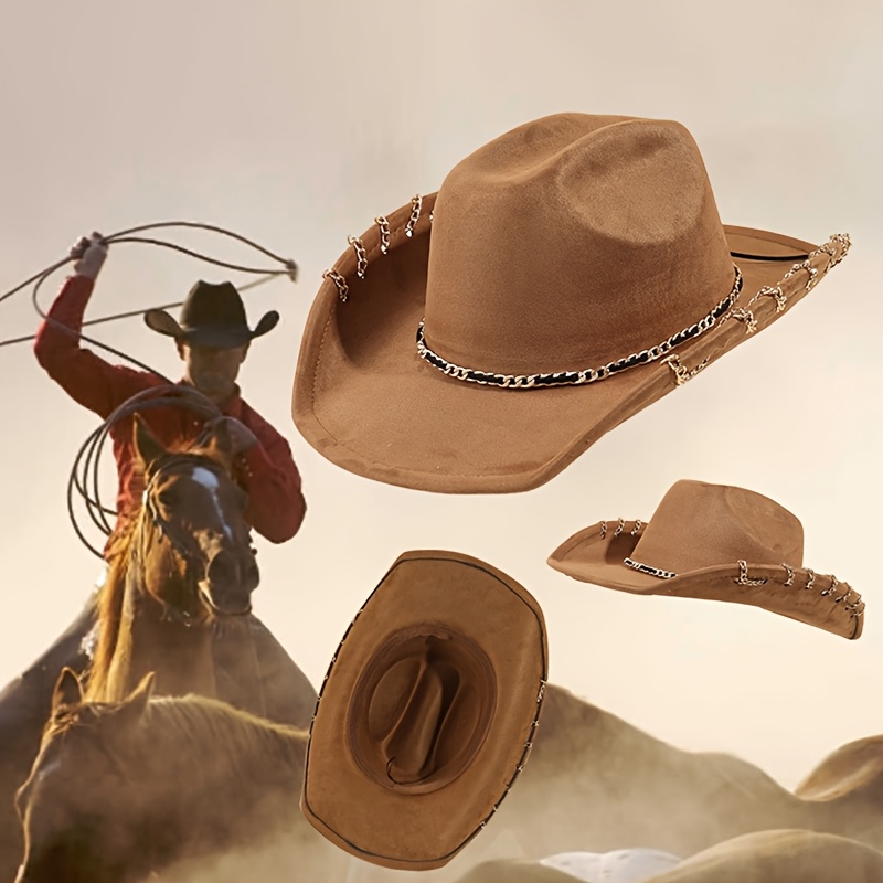 Hmilydyk Cappello Cowboy Tesa Larga – Perfetto Per Feste Western, Country E Travestimenti! - 2