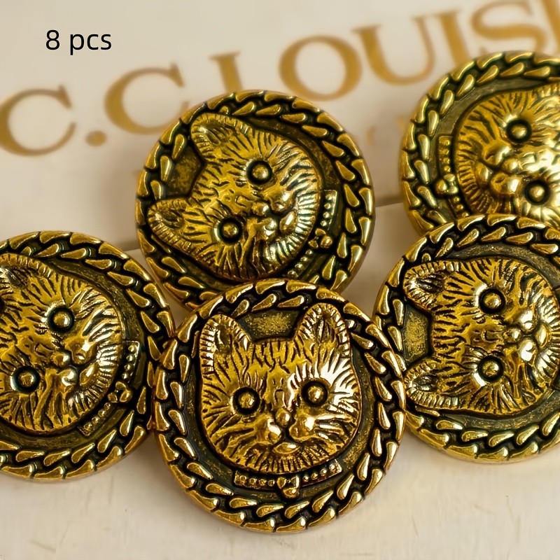 E-shop 8 Stück Vintage Katzen Handgenähte Knöpfe, Dekorative Knöpfe, Geeignet für , Kleidung, Mäntel, Anzüge, Trenchcoats, Pullover Andere