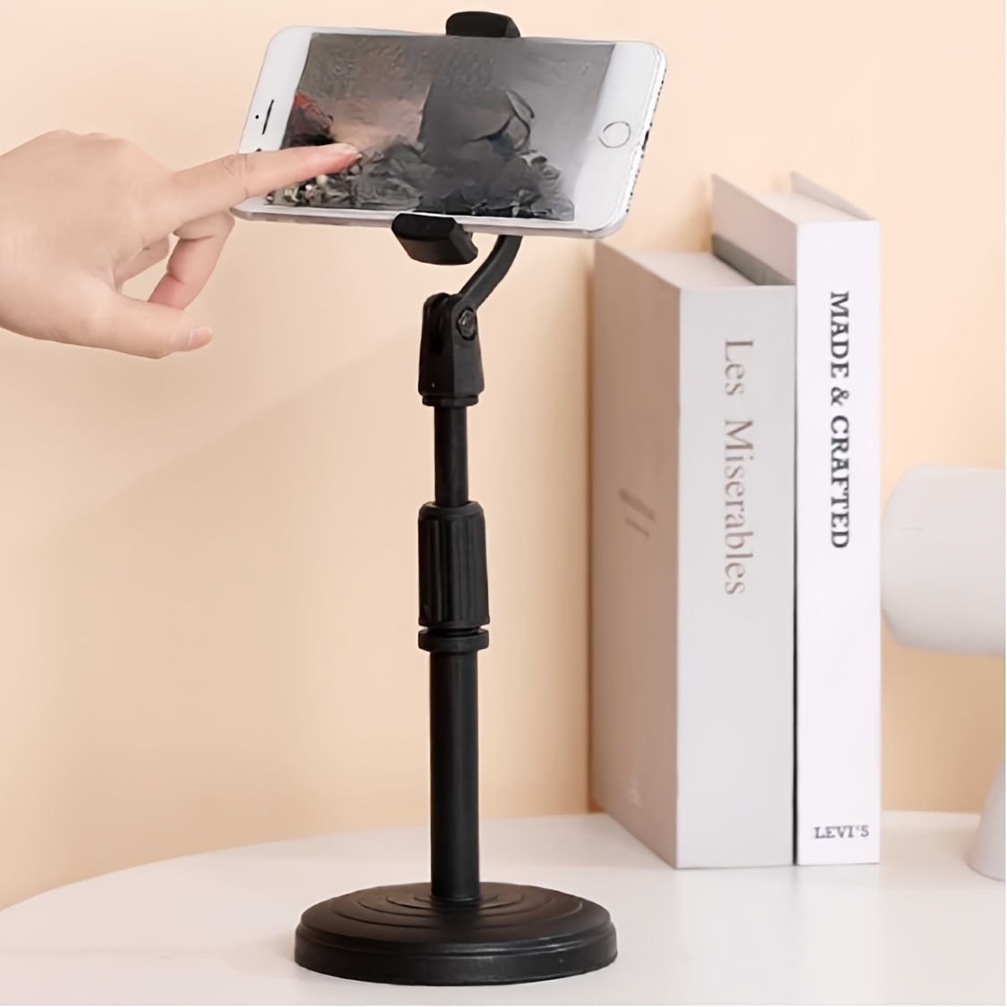 TEMU Premium Phone Stand For Desk, Office Stationery Organizer Holder, Height Adjustable Cell Phone Holder Portable Cellphone Cradle Desktop Dock,