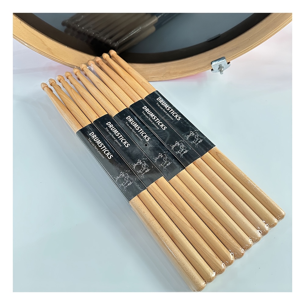 

A Set Of 10 Pairs (20pcs) Of Premium Maple Drumsticks, 5a Wooden Drumsticks, Ideal For Jazz And Percussion Drums, Suitable For Beginners And Professionals.