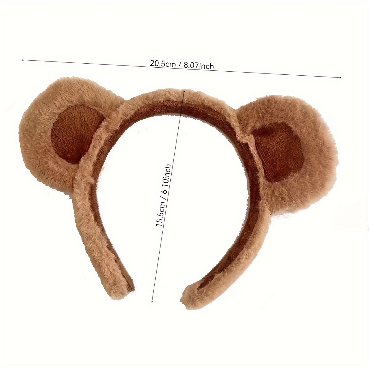 Ksikdeg Cerchietto per capelli a forma di orecchie di orso, in peluche, per feste e cosplay, unisex