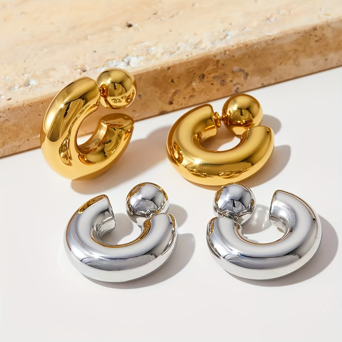 TEMU 2-4pcs Pendientes de Moda Barrocos de C, Diseño de , Adecuados para el Uso , Regalo