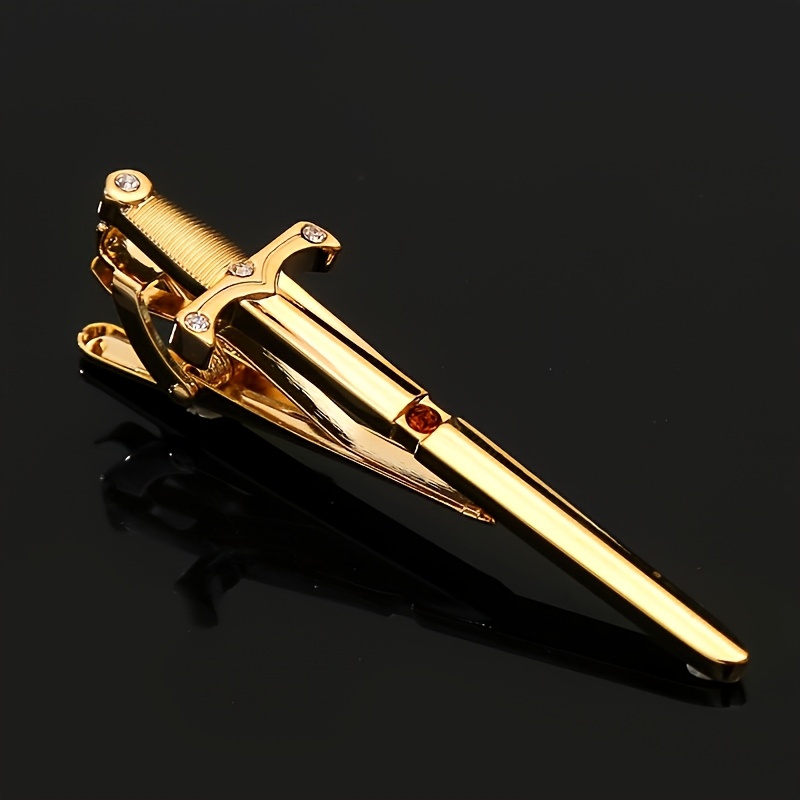 TEMU Un broche de corbata de acero inoxidable estilizado y grabado personalizable - Negro brillante, un accesorio de moda y vanguardista para ropa
