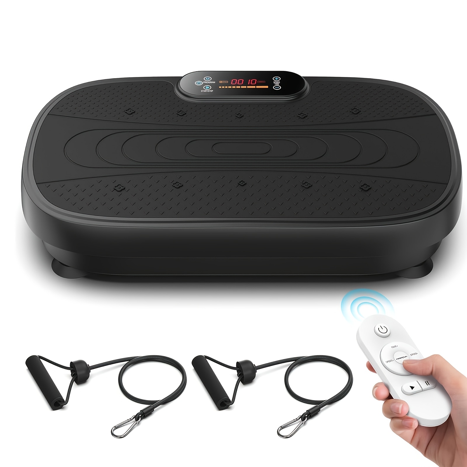 Vibration Plate/Mini Exercise Bike: Portable Under Desk Pedal Exerciser With Adjustable Resistance, LCD Display, Compact Space-Saving Design For Home & Office Leg Workouts, Without Battery