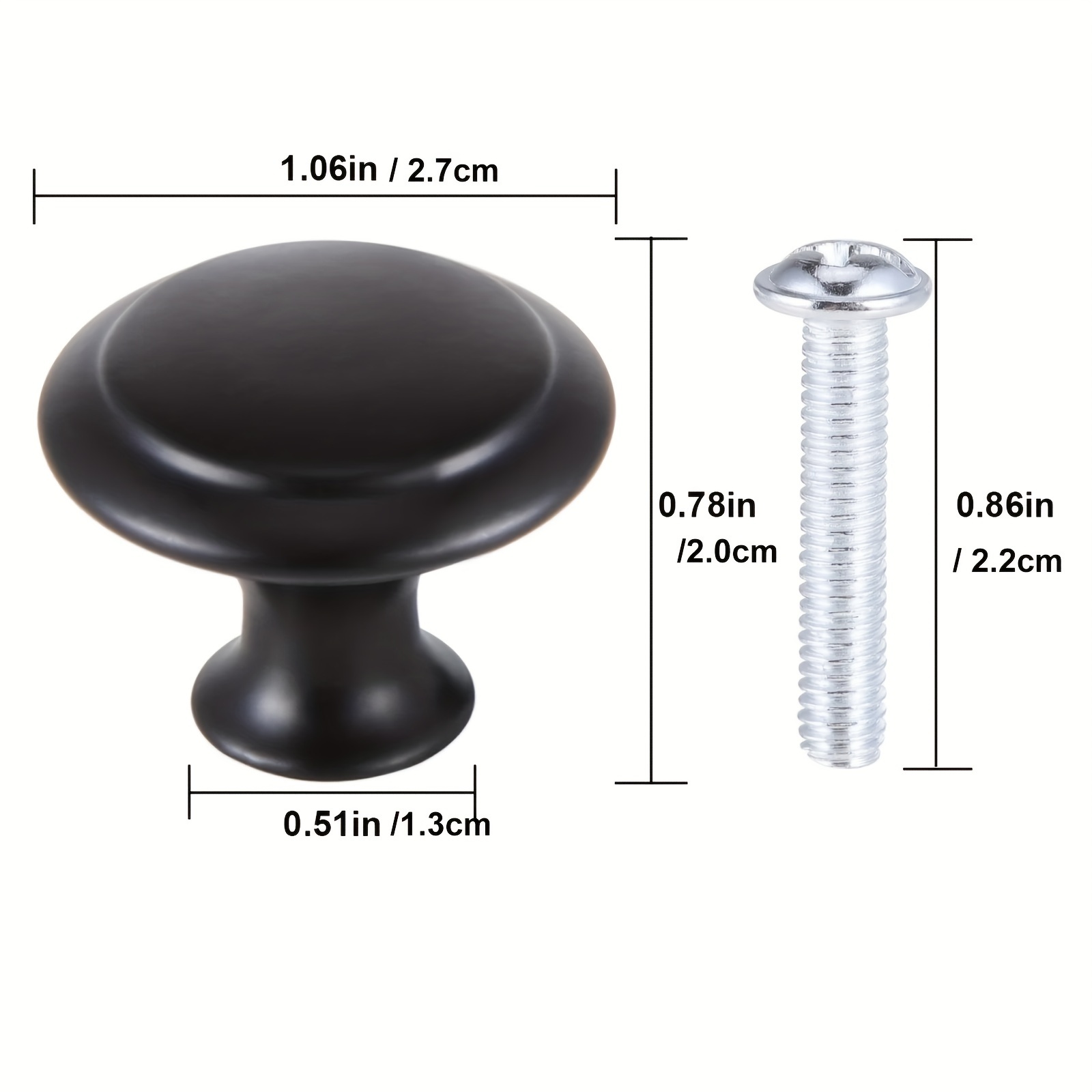 30pack matte black kitchen cabinet knobs 1 inch round drawer - Temu