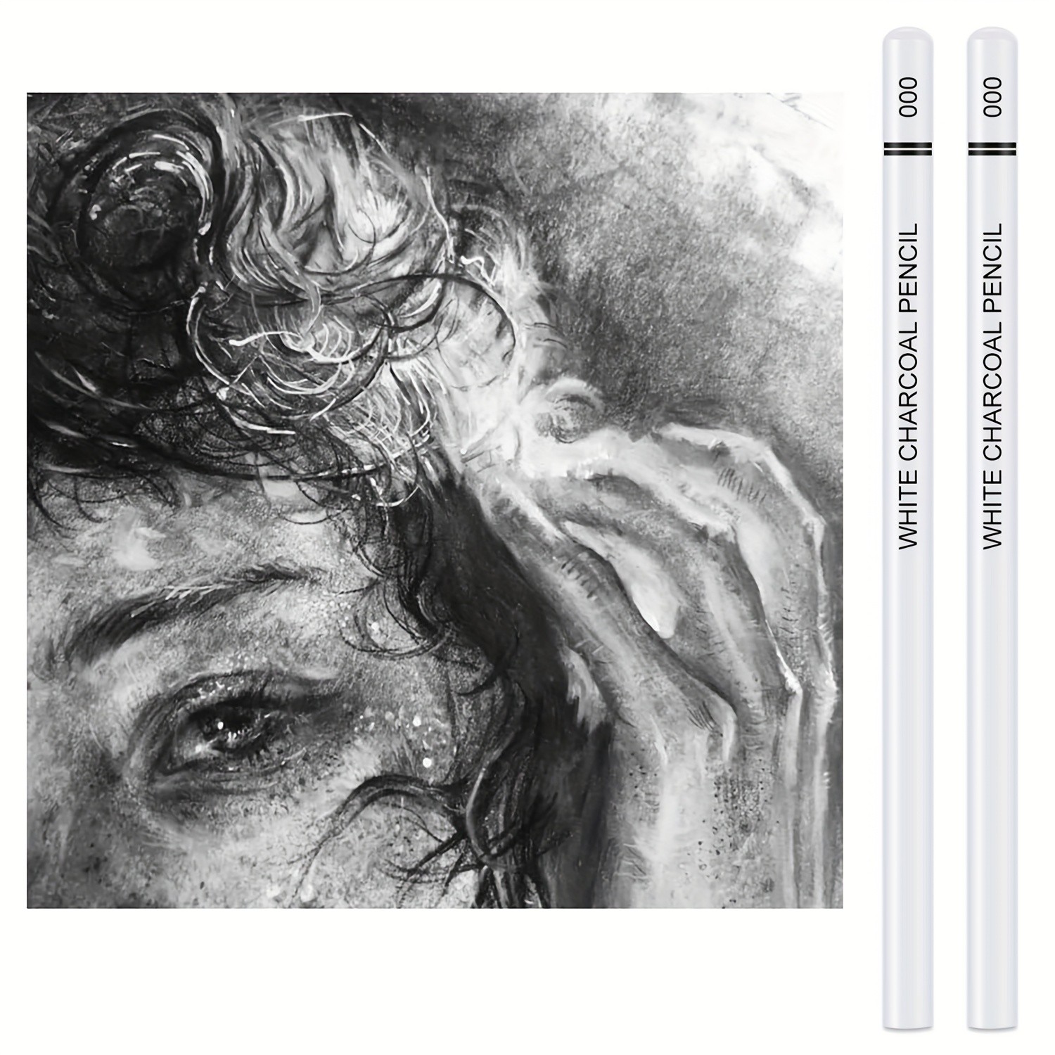 6pcs white sketch charcoal pencils professional high quality