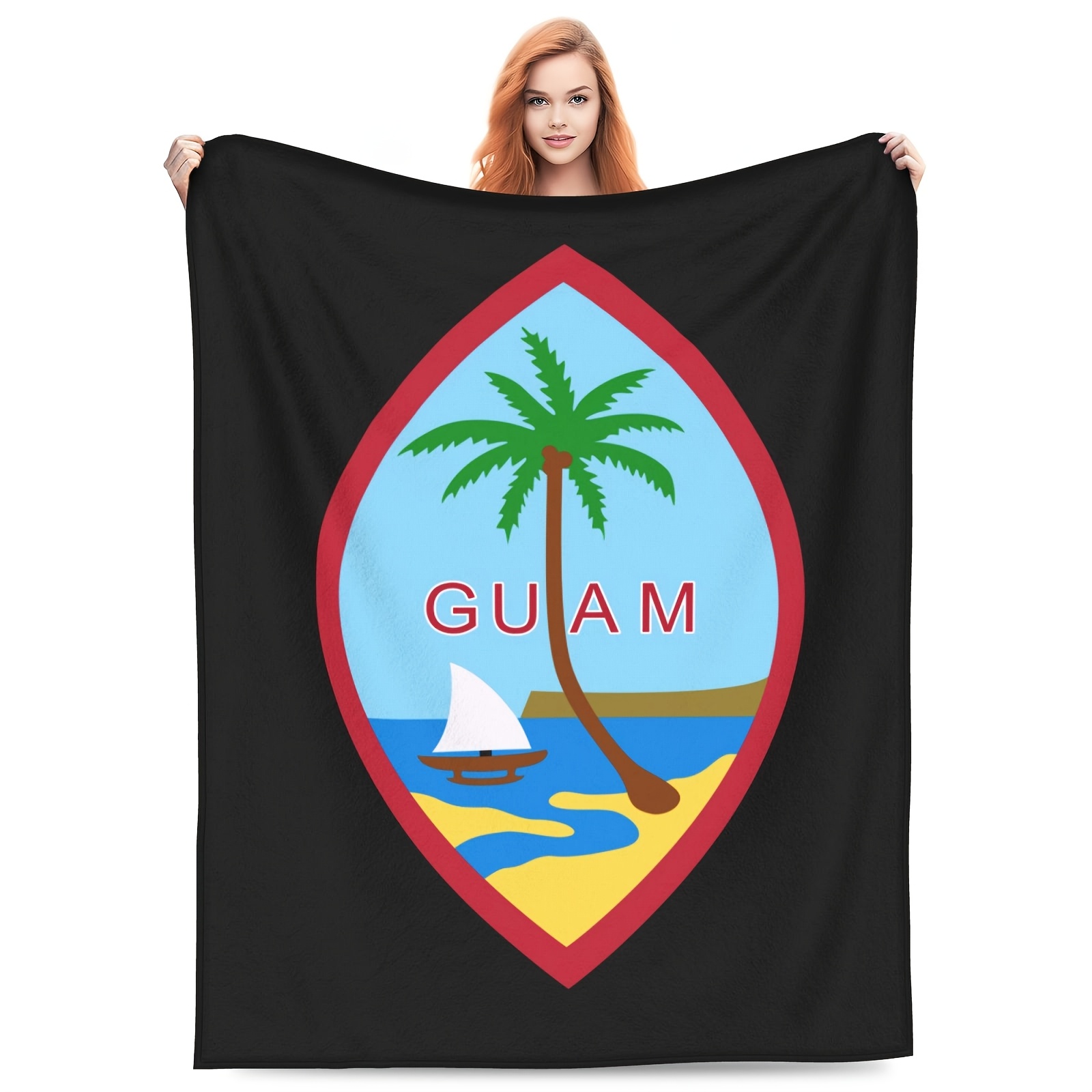 

Guam Seal Print Soft Flannel Fleece Blanket - , For Sofa, Bed, Camping, Travel | Perfect Gift For