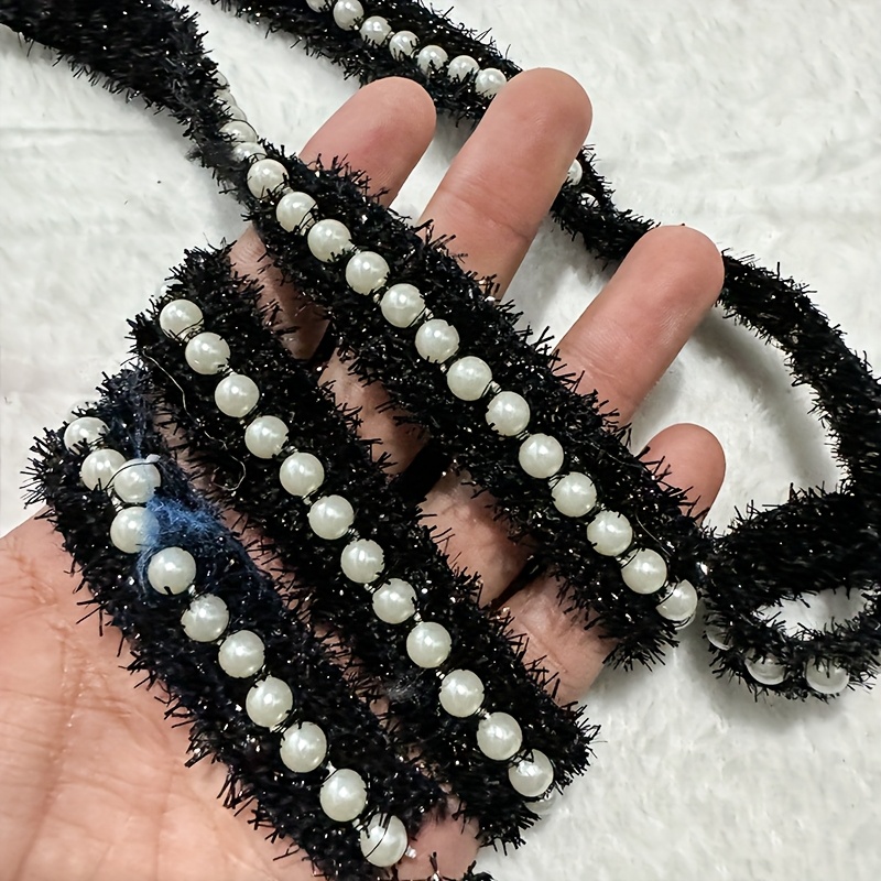 beaded lace trim accessories pearl neckline fabric diy 
