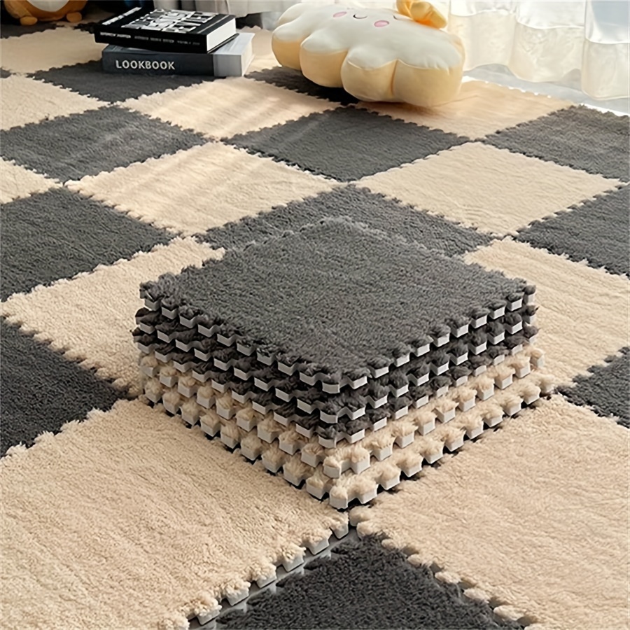 Image of 6pcs, Bedroom Carpet Living Room Floor Mat Large Area, Full Foam Tatami Mat Thick, Home Splicing Mat, 11.8*11.8lnch