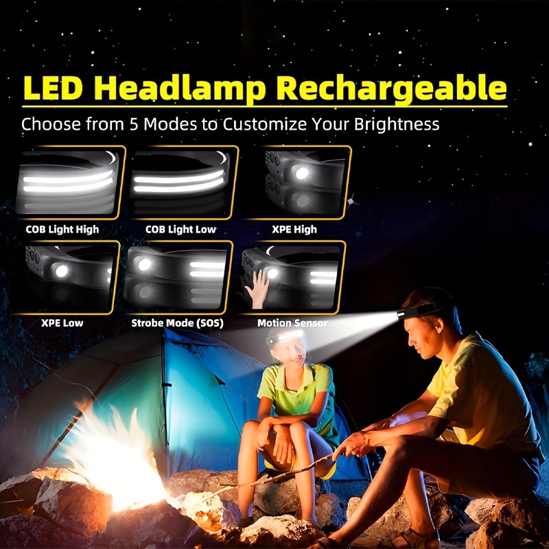 head lamps rechargeable sold on Temu United States