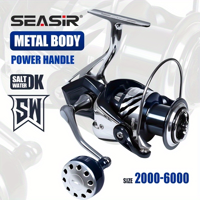 

Seasir Contra Saltwater Spinning Reel - High-strength Aluminum Alloy, 5+1 Bb, 5.2:1 Gear Ratio, 33lb Max Drag, Brake Pads, Ergonomic Handle - Ideal For