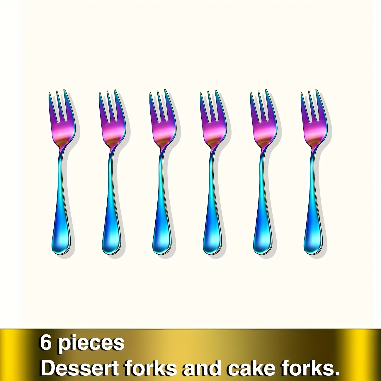 Image of Appetizer Forks, 6/12pcs, 5.4 Inches, Stainless Steel Dessert Forks, 3-prong Portable Cocktail Salad Fruit Forks, Perfect For Parties And Travel