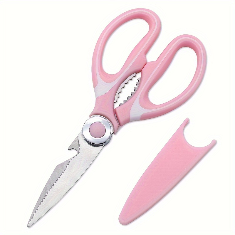 

Multifunctional Stainless Steel Kitchen Shears, Sharp Durable Poultry Scissors, Ambidextrous Forged Blade, Ideal For Chicken, Fish, Veggies, Herbs Bbq - Easy To Use And Clean (pink/white)
