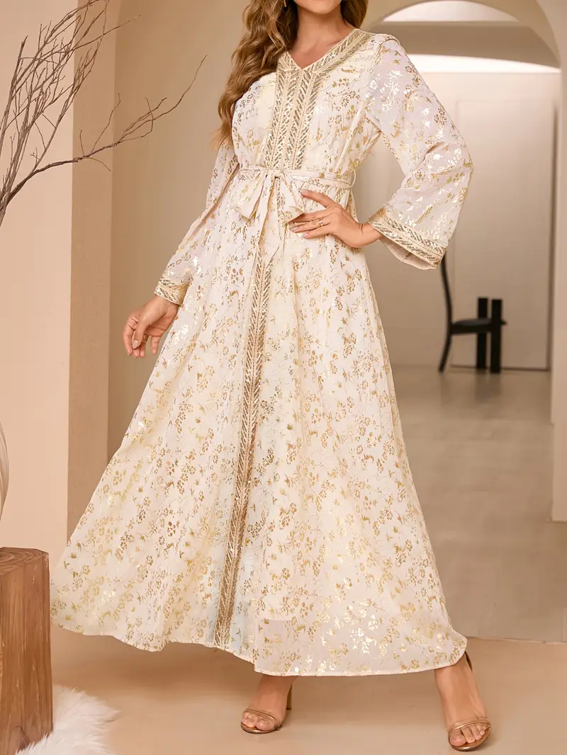 middle eastern designer dresses Eid Dress Arab Middle East Women Bronzing Kaftan Caftan Dress Urgarment