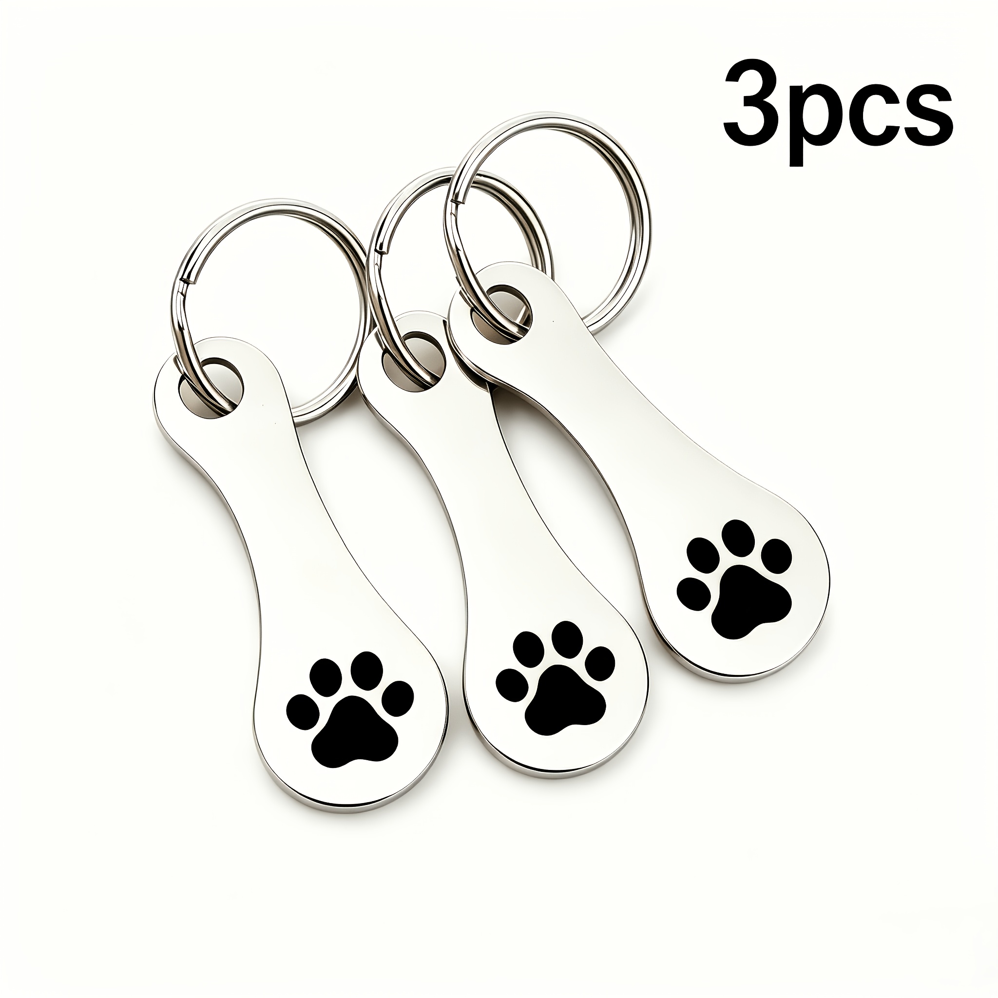 3-pack Supermarket Cat Paw Shopping Cart Token Keychains, Stainless Key With For Shopping Cart Unlocking, Unisex
