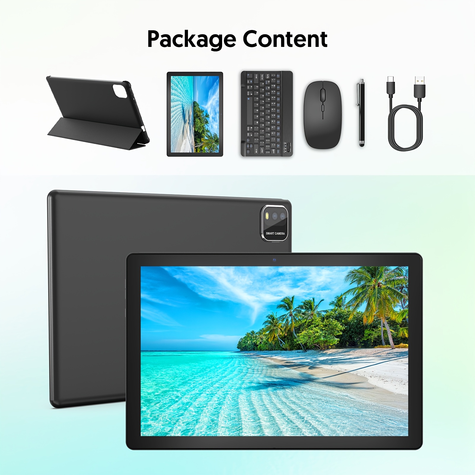 Brand New 15 System, 10.1-inch Tablet, 12 (3+9) Gb , 64gb Rom+1tb Expandable Memory, 2.0+8.0mp, Wifi, 6000mah Battery, Essential For Working From Home! (tablet+ Case/tablet+keyboard Set)