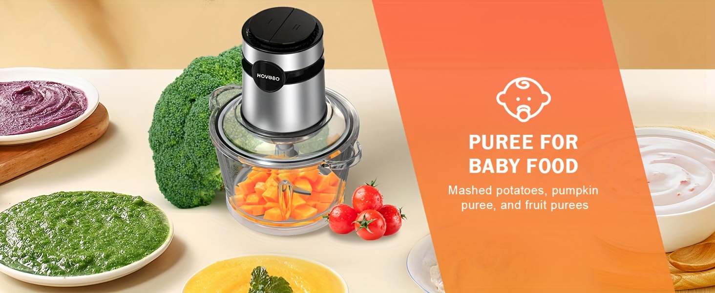food processor 500w electric meat grinder food chopper with two 8 cup bowls   level blades 2 speed kitchen cutter for vegetable onion garlic meat nuts and baby food black Product details 2