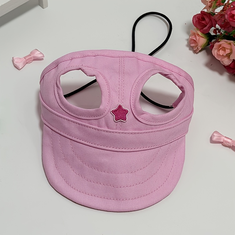 TEMU Pet Hat, Dog Sun Hat, Five-pointed Star Pattern Duckbill , Owner's Baseball , Cat And Dog Ear-exposing Hat