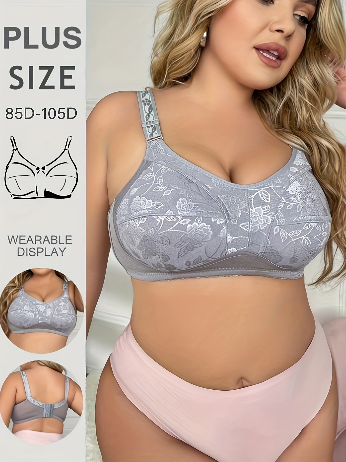 Plus Size Floral Print Seamless Comfortable Breathable Underwear