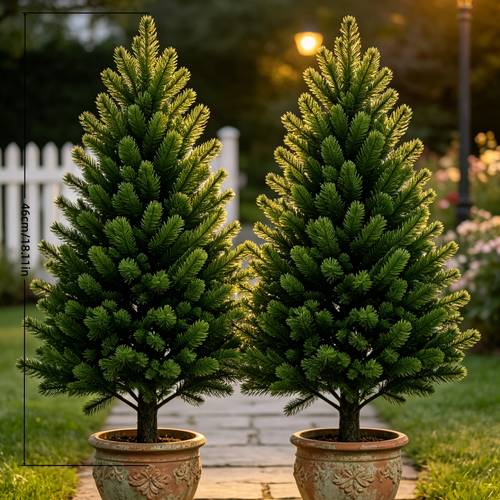 2pcs large christmas artificial pine trees with ground stakes realistic tree no sweeping required fade resistant suitable for living room closet balcony landscaping suitable for christmas halloween