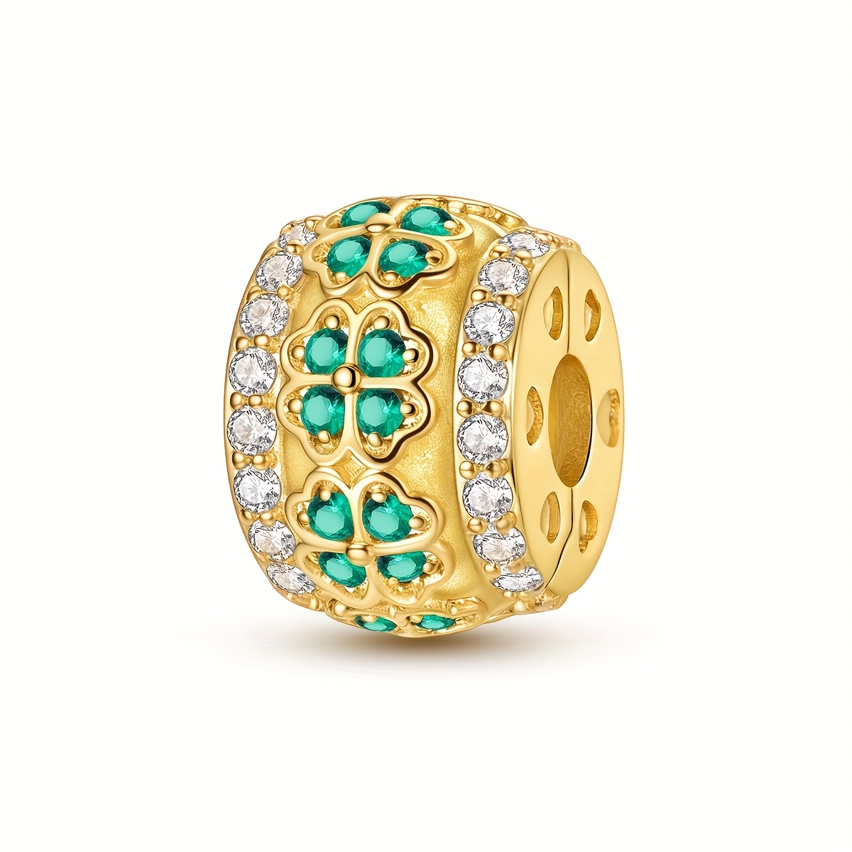 Cubic 18k Gold Plated Bead Style Pendant for DIY