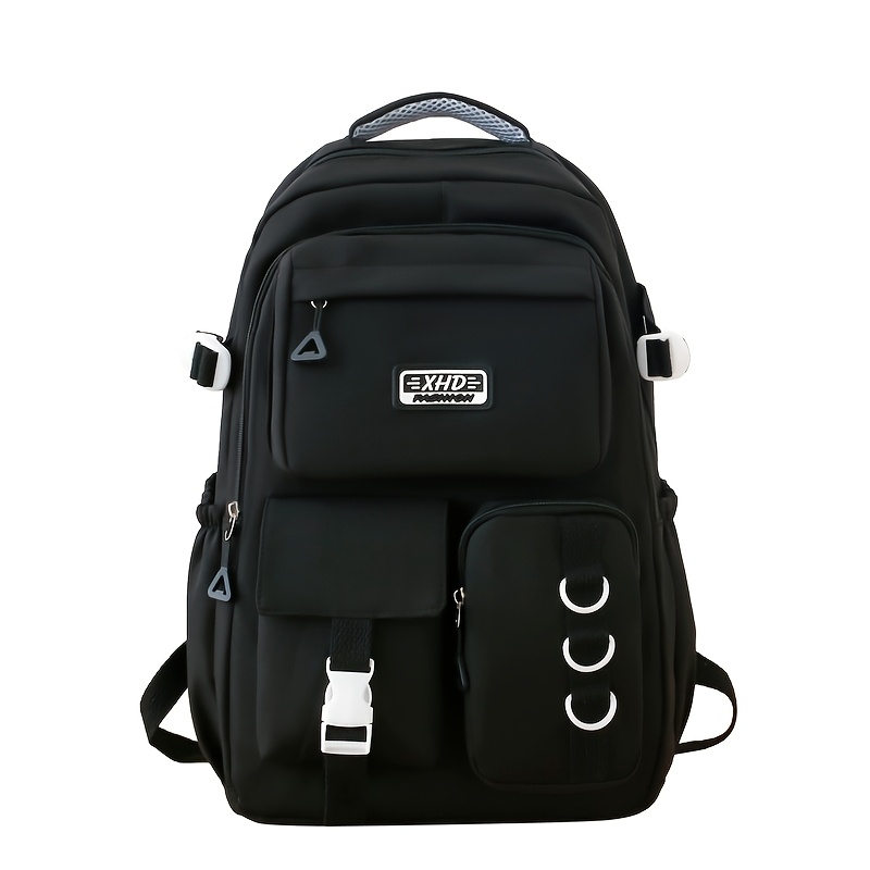 TEMU Solid Easy Multifunctional Large Capacity Women's Backpack High Aesthetic Junior And High School Students' School Commuter Bag