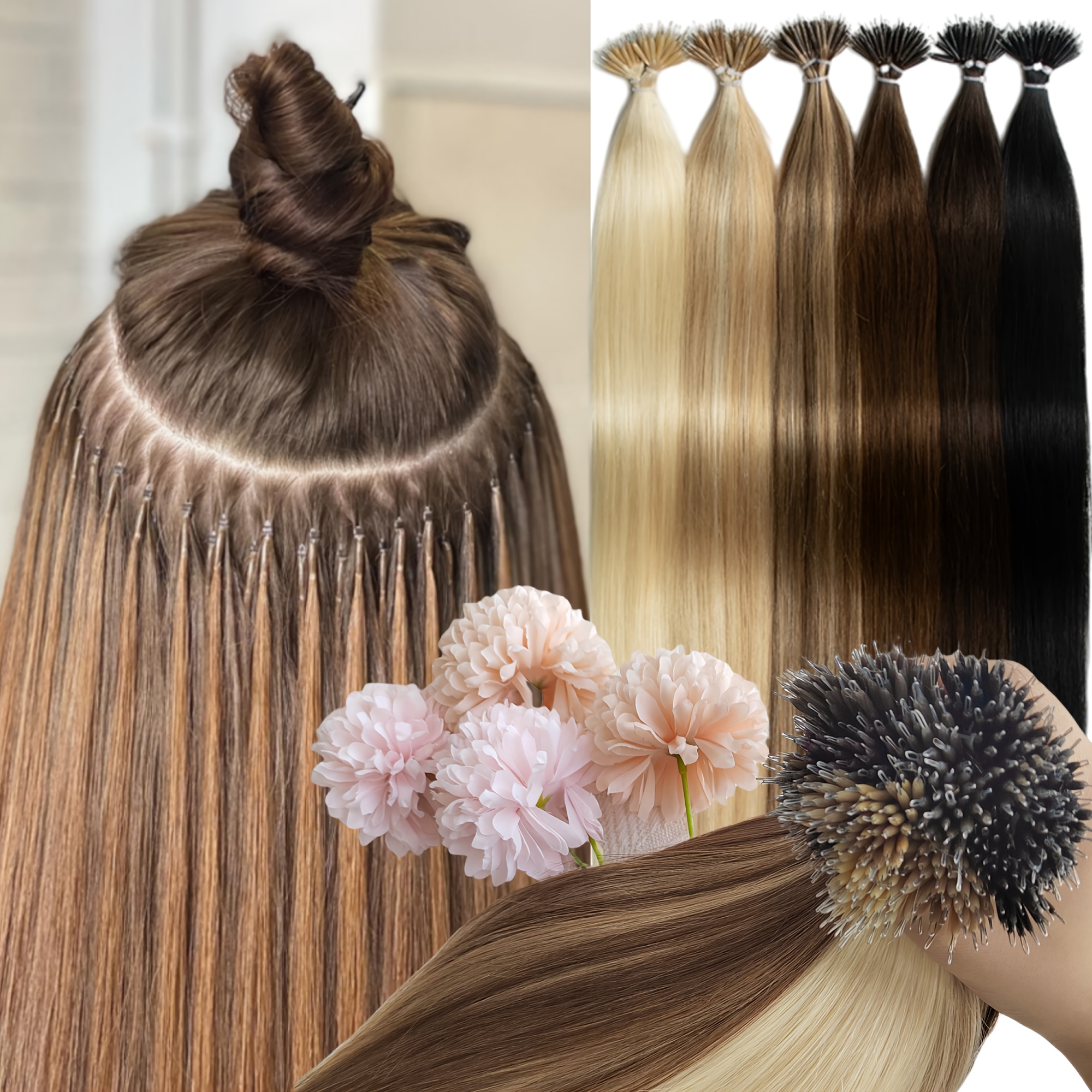 1g/strand nano beads tip human hair extensions 50g nano  display picture 3