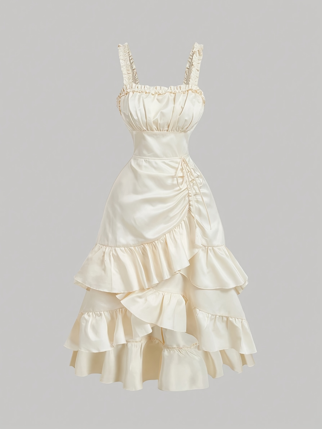Apricot-Colored Vintage Dress for Women with Ruffles at The Hem * Early  Autumn And Back-To- Events. Ideal for Homecoming, Prom, And Bachelorette  Parties, Featuring a Tiered Design with Sleeveless ...