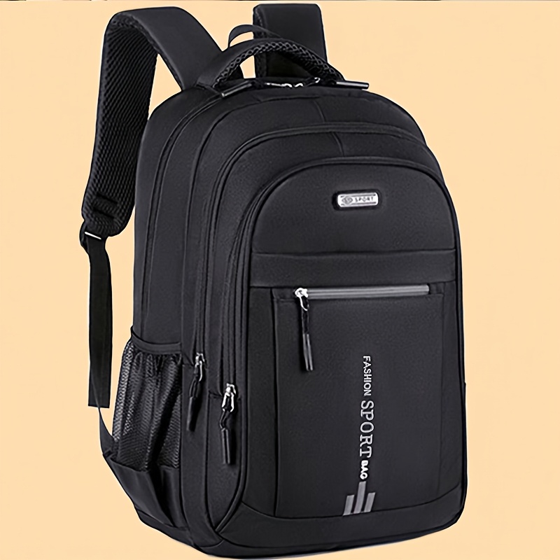 

Premium Nylon Laptop Backpack - Casual Travel & Work With Zip Closure, Black