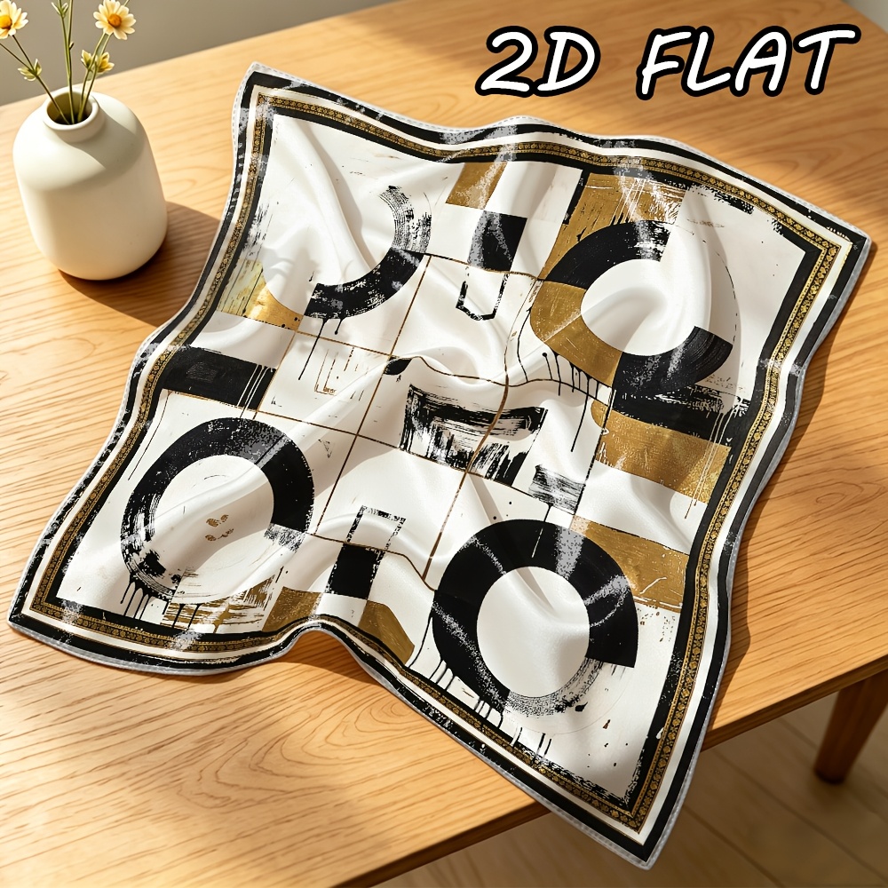 품목 사진 2d 플랫, []2d 플랫, 1개, 여성용 패션 빈티지 패션 다용도 레트로 테마 프린트 헤드스카프 - 다용도 사각 스카프형 헤어, 넥 & 가방 액세서리 - 해변, 여행, 휴가 & 데일리웨어용 다기능 숄형 - 스타일리시한 선물, 2d 플랫