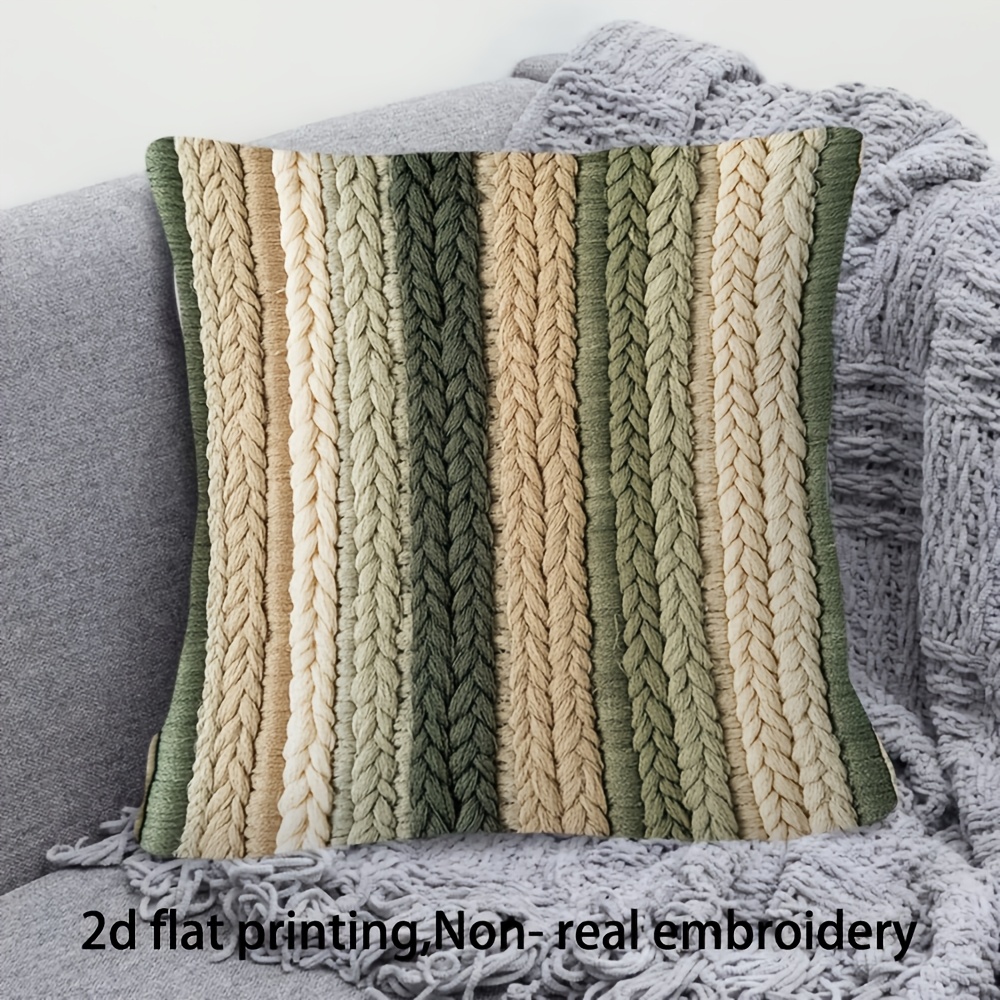 2d Flat, 1pc Striped Pillowcase. Elegant Stripes For Home Decoration, Unique Gift Idea, Perfect For Festivals And Celebrations. Suitable For , Travelers And Special Occasions. 2d Flat., 2d Flat