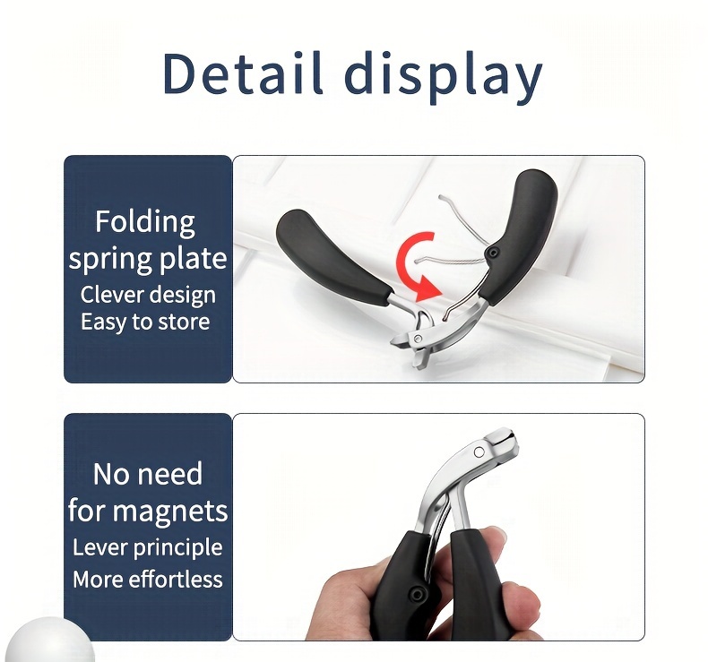 1pc modern stainless clippers with blade heavy duty nail clipper with curved design large opening for thick nails elderly friendly no splash with precision trimming for mens toenails long handle with arc blade details 4
