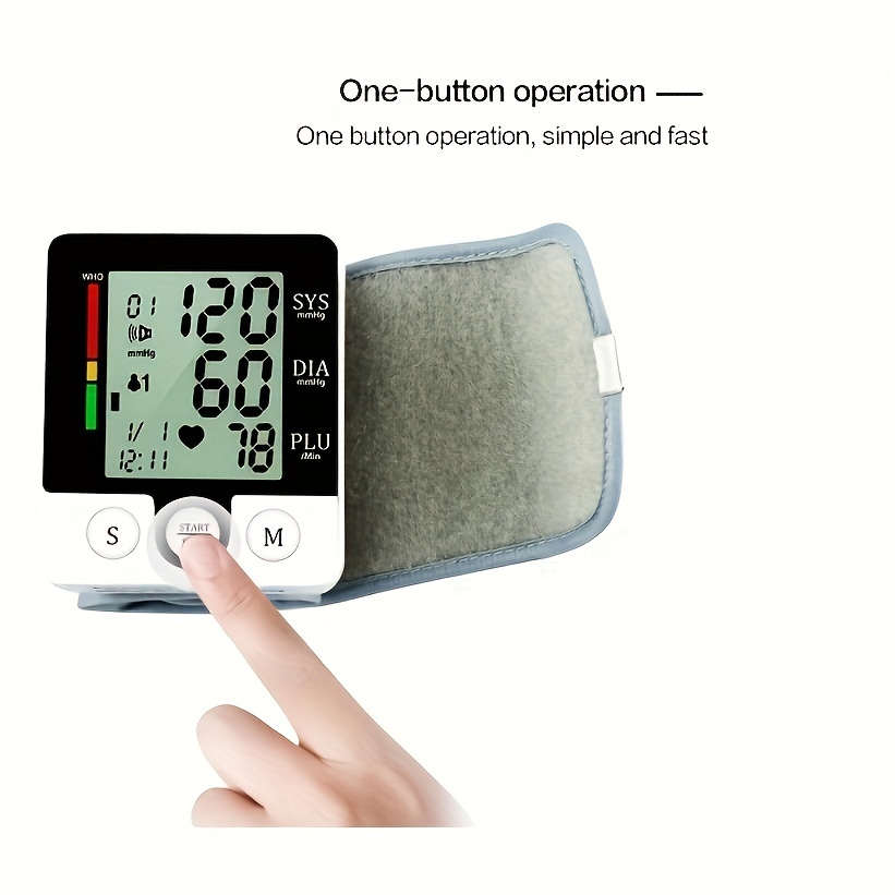   kun wrist   automatic wrist bp monitor blood pressure cuff for home use adjustable cuffs for adult electronic digital large lcd display with battery and carrying case Product details 4