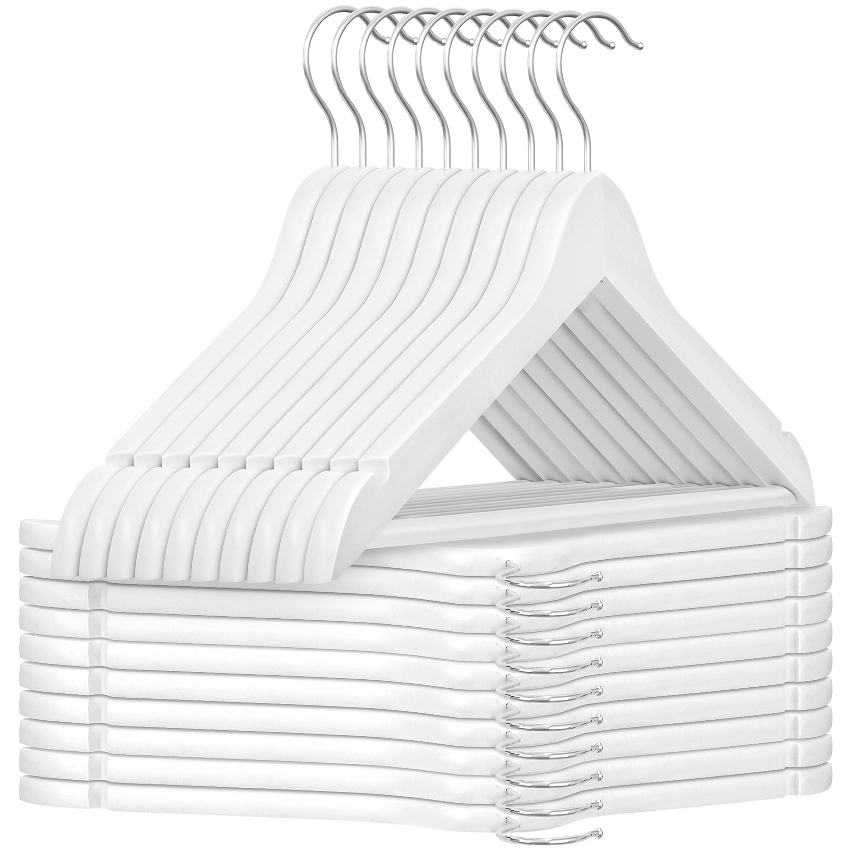 20 40pcs wooden coat hangers   hanger with 360 hook shoulder notches for suspenders coats jackets suits