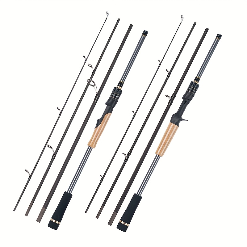Bærbar kulfiber rejsefiskestang - Hurtig handling, medium kraft, spinning/casting muligheder, længde 6,5 til 210,01 cm, sort