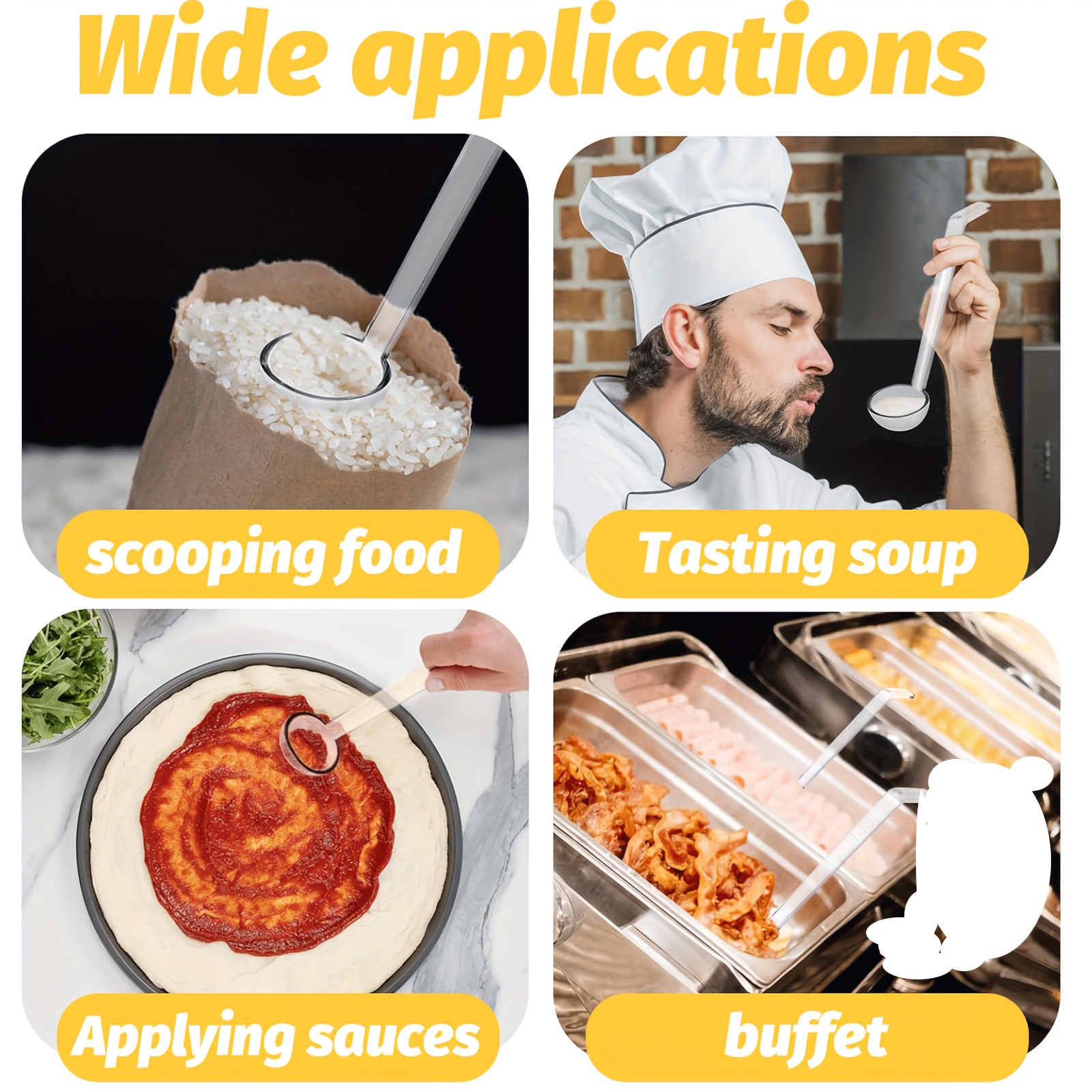 10 Pieces 1.2Oz Small Ladle Clear Plastic Ladle For Serving Dressings Punch Bowl Salsa Sauce Toppings - 15