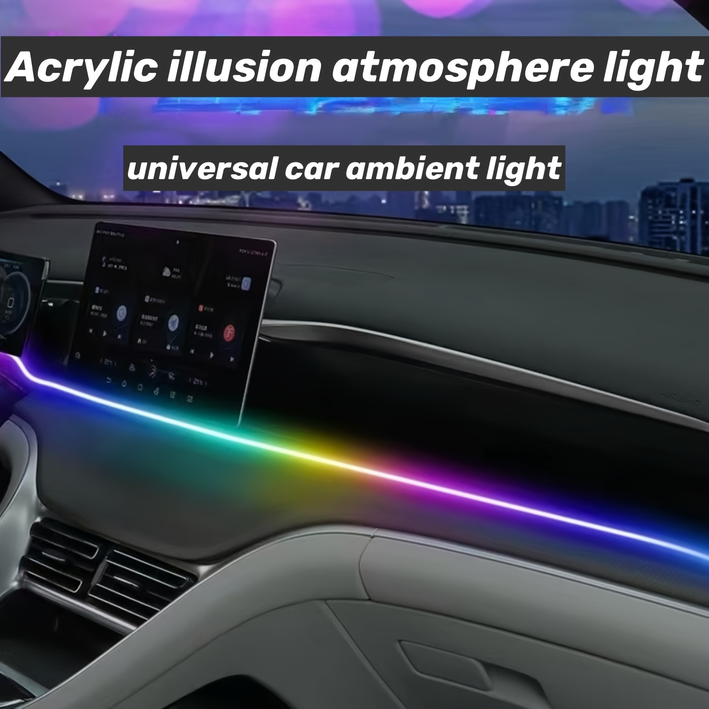 For ModelYmodel3 New Automatic Induction Switching Ambient Light,No Damage  Installation APP Control,Glove Box USB Port Installation,One Drag Two