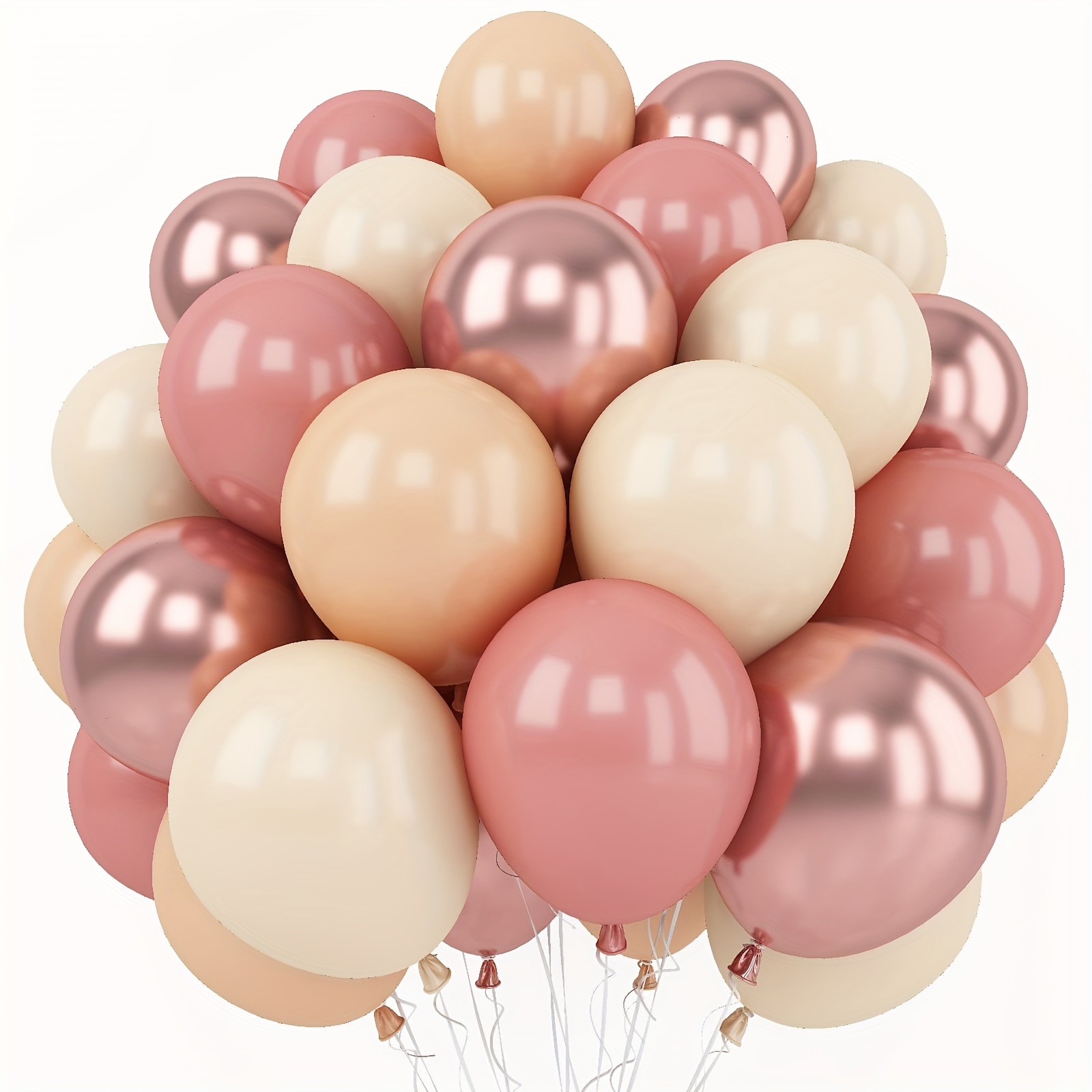 

40-pack Blush Pink Balloons Set For Wedding, Valentine's Day, Bridal Shower, Birthday, Anniversary - Emulsion Material, No Electricity Needed, Ideal For Indoor & Outdoor Decor, For Ages 3-12 Years