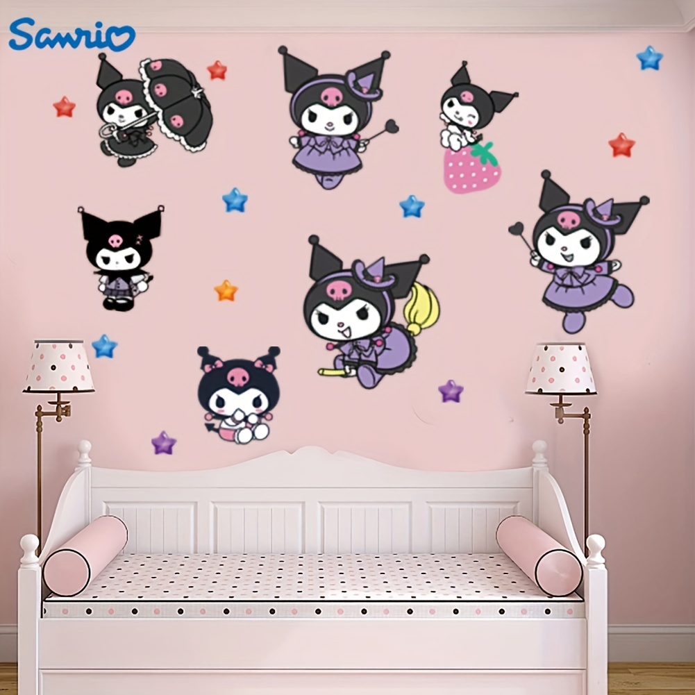 

Sanrio Kuromi Wall Stickers - 3d Cartoon Decals In Purple/black, Bedroom & Living Room Decor - Cute Gift For & Friends, Cartoon Stickers