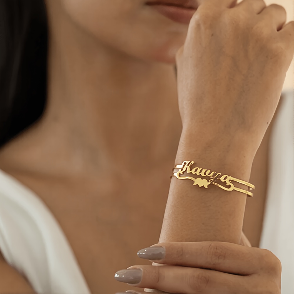 Personalized Name Love Heart Bracelet, Cute Butterfly Design