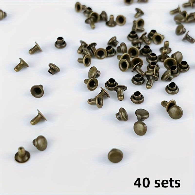 TEMU 40 piezas Mini Hebillas de Metal, Remaches de Hongo Semicirculares, 4Mm de Diámetro, Remaches Duraderos de Un Solo -Hembra, Muy Adecuados para