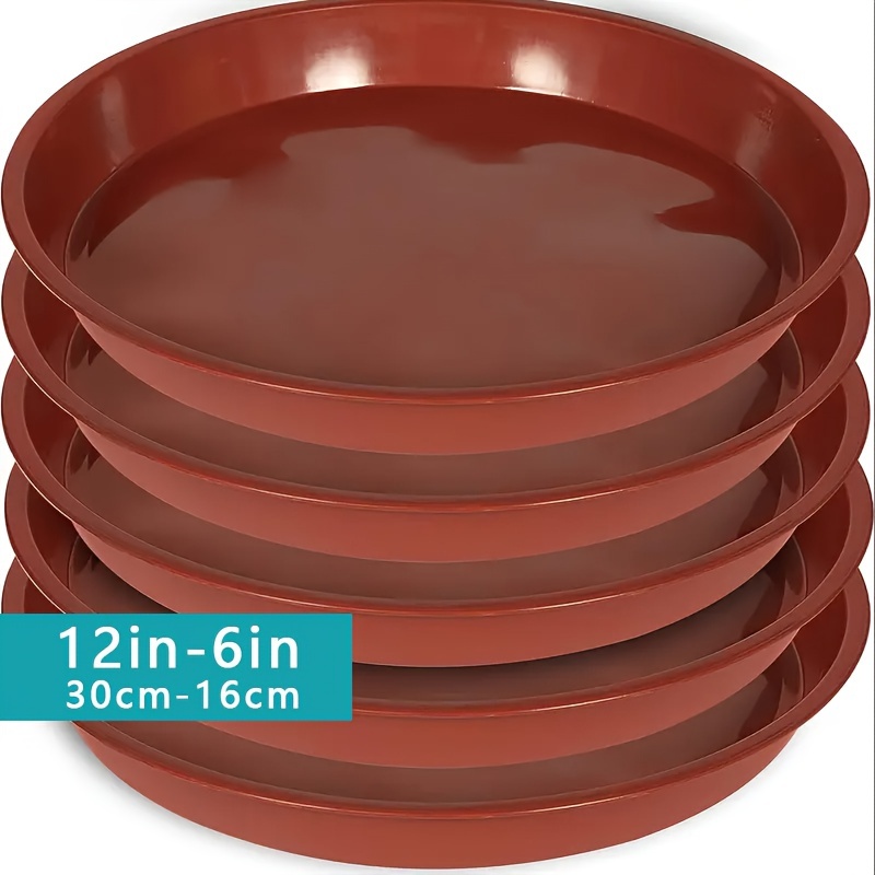 

6pcs Heavy- Saucers 12"x6" - Trays For & , -use / Baths, Water Catching , Gardening Accessories